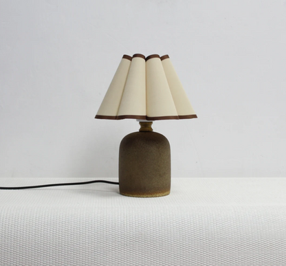 Handmade bedside table lamp with khaki fabric and brown base lamp elegant lamp for Home Decor