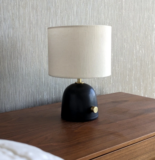 Ceramic Bedside Lamp Table Lamp Hand Turned Dimmable Lamp for Bedroom Living Room Decor