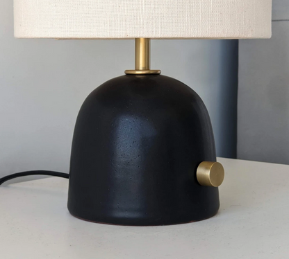 Ceramic Bedside Lamp Table Lamp Hand Turned Dimmable Lamp for Bedroom Living Room Decor